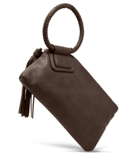 Fashion Handcufee Tassel Wristlet Clutch JYM-0346 COFFEE